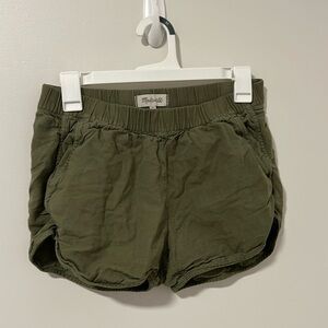 Madewell 55% Cotton Comfy Green Short Shorts with Pocket Elastic Waistband Sz XS